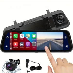 9.66" Mirror Screen Dash Camera with Android/Carplay, 4K Resolution (64GB SD Card)